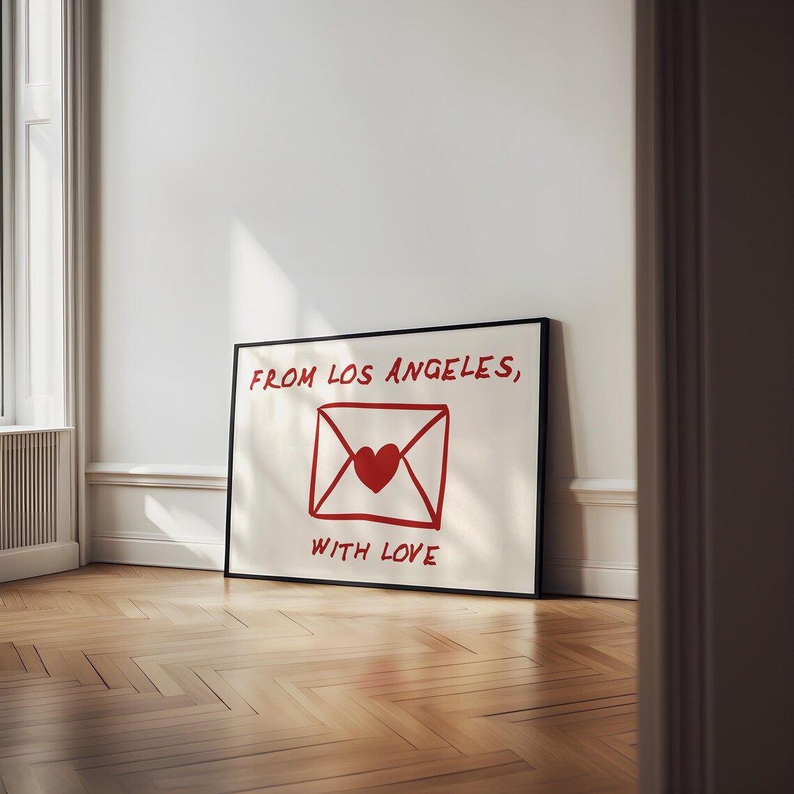 Love Letter Print Trendy Horizontal Print Los Angeles Poster Retro Print Minimalist Decor Aesthetic Living Room Art Los Angeles Art Print - Image 2