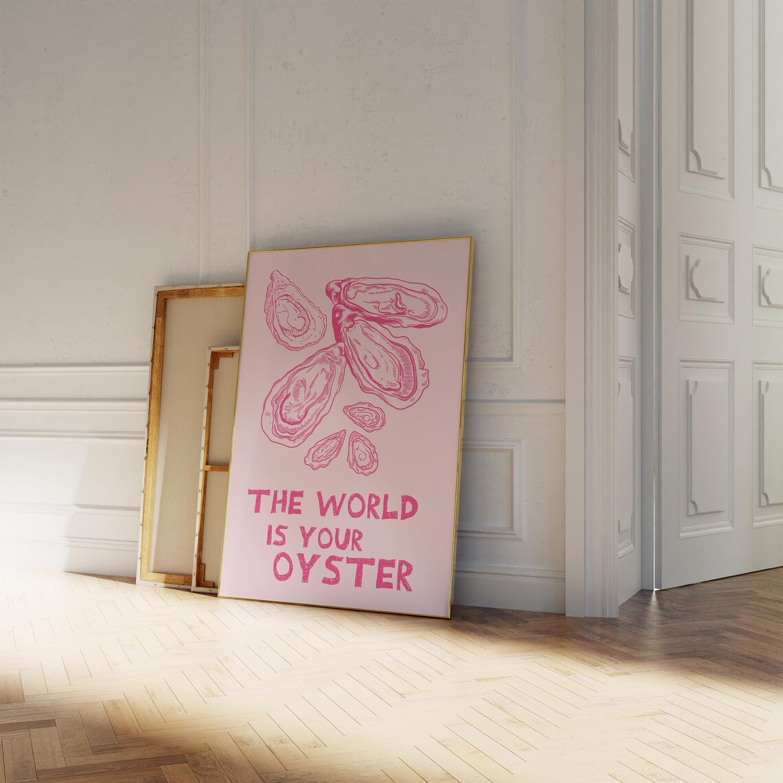 The World Is Your Oyster Pink Kitchen Quote Art Kitchen Decor Poster - Image 5