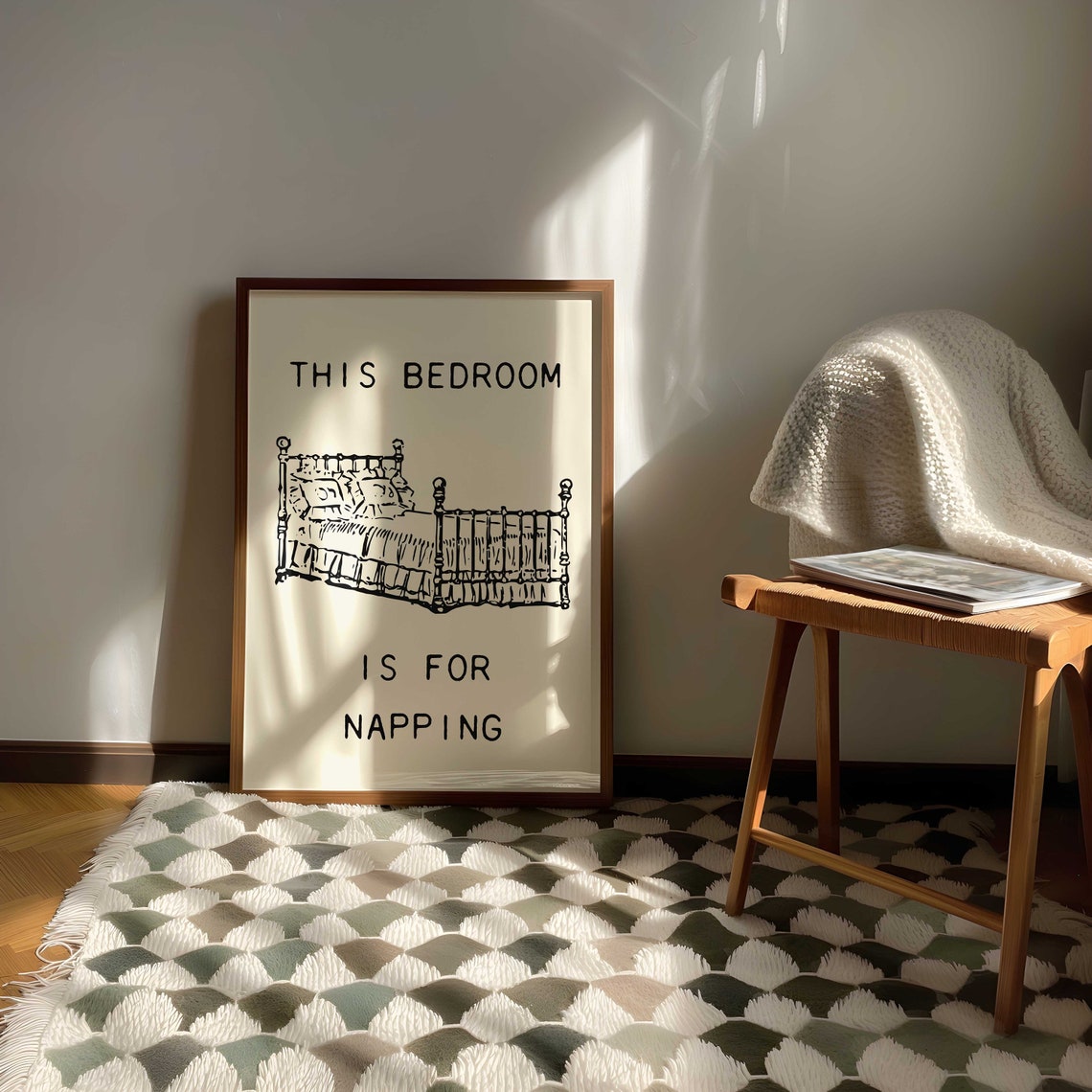 This Bedroom Is For Napping Vintage Bed Sleep Quote Home Decor Poster - Image 5