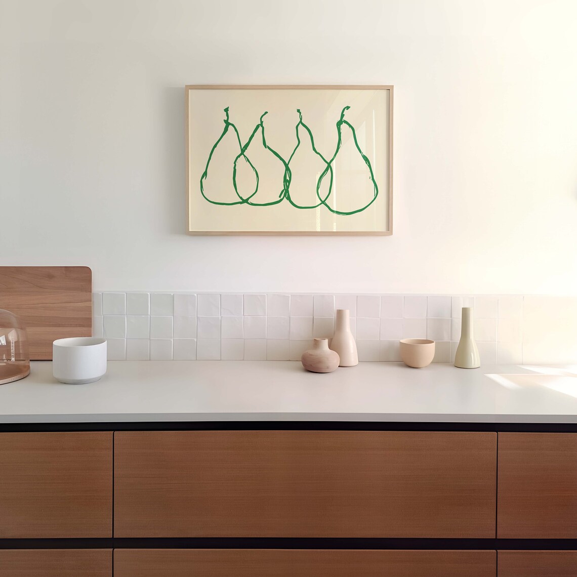 Pear Print Vintage Food Art, Minimalist Kitchen Poster - Image 4