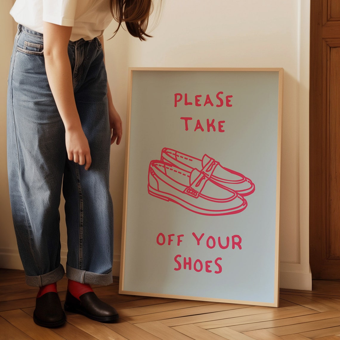 Please Take Off Your Shoes Funny Entryway Quote Home Decor Poster - Image 4