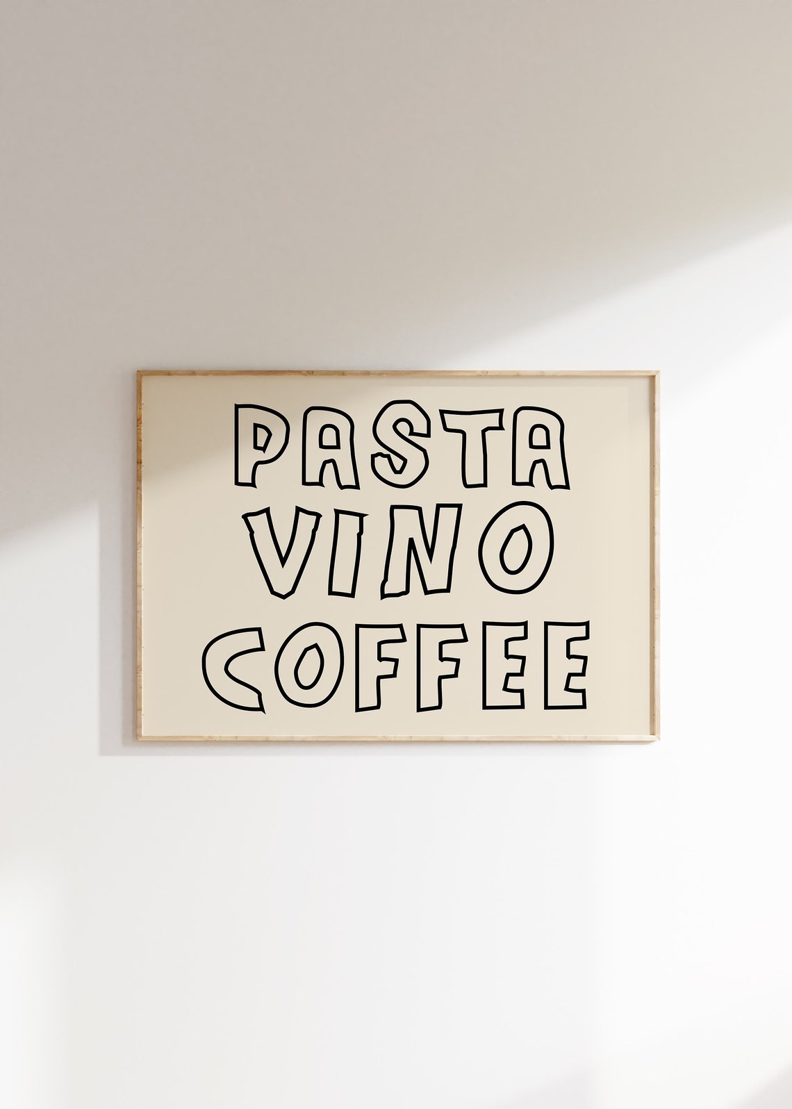 Pasta Vino Coffee Bold Typography Italian Kitchen Kitchen Decor Poster - Image 4