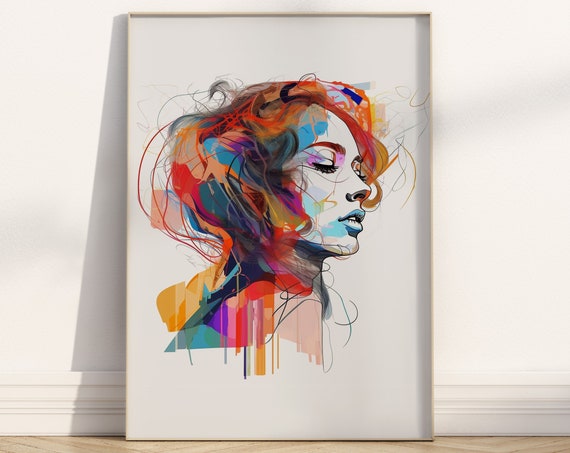 Abstract Woman Face Art Minimal Woman Face Print Minimalist Modern Line Art Woman Body Art Modern Print Abstract Line Drawing Print