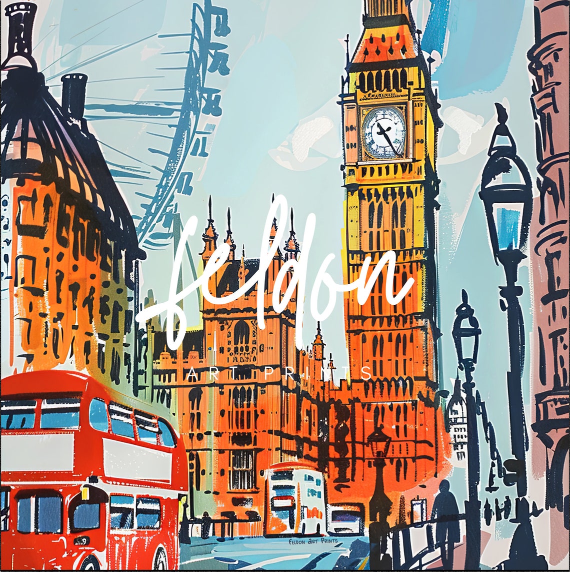 London Art Print London Wall Art England Art Print London Poster London Gift Travel Gift Travel Poster England Wedding Gift 701 - Image 2