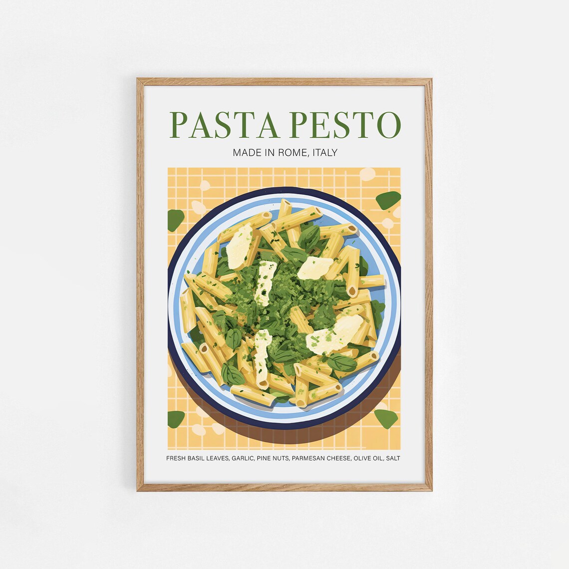Pasta Pesto Italy Souvenir Kitchen Art Print