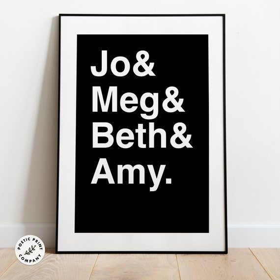 Little Women Characters Poster Louisa May Alcott Book Print Book Worm Gift Print For Library Book Wall Art March Sisters Print
