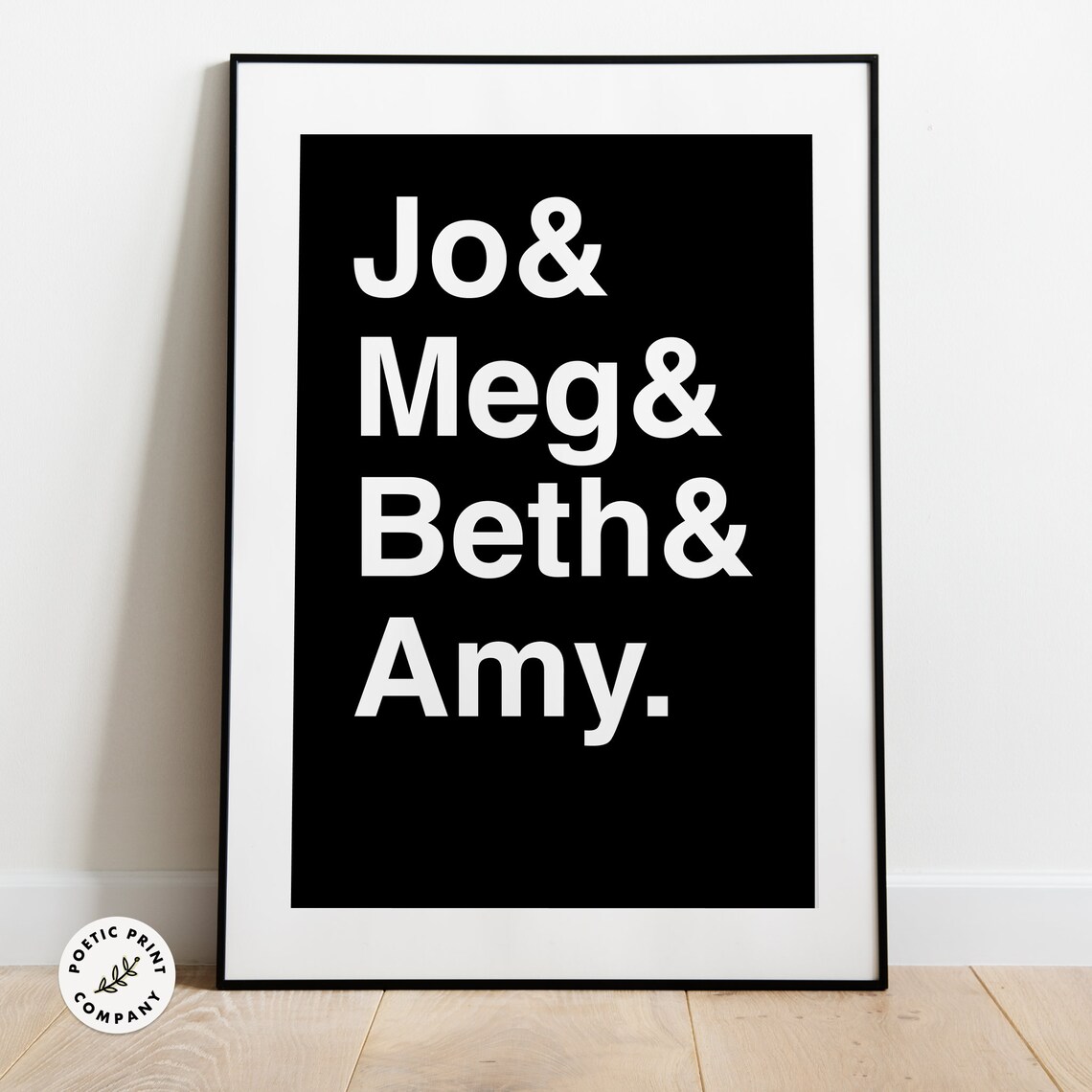 Little Women Characters Jo Meg Beth And Amy Typography Book Lover Poster