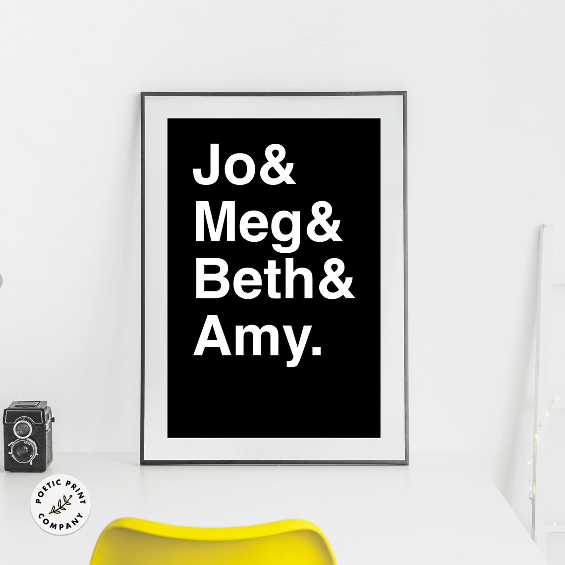 Little Women Characters Jo Meg Beth And Amy Typography Book Lover Poster - Image 2