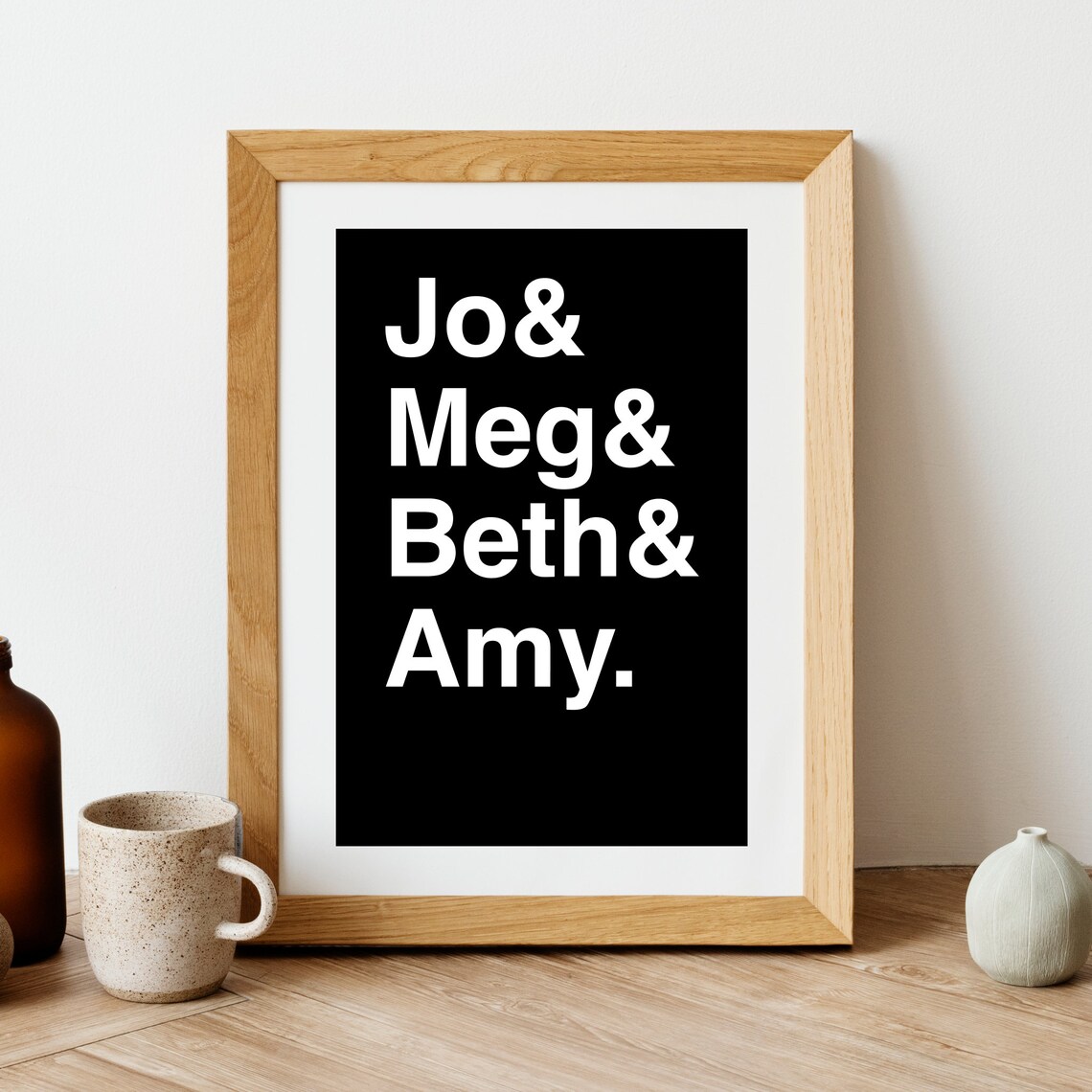 Little Women Characters Jo Meg Beth And Amy Typography Book Lover Poster - Image 3