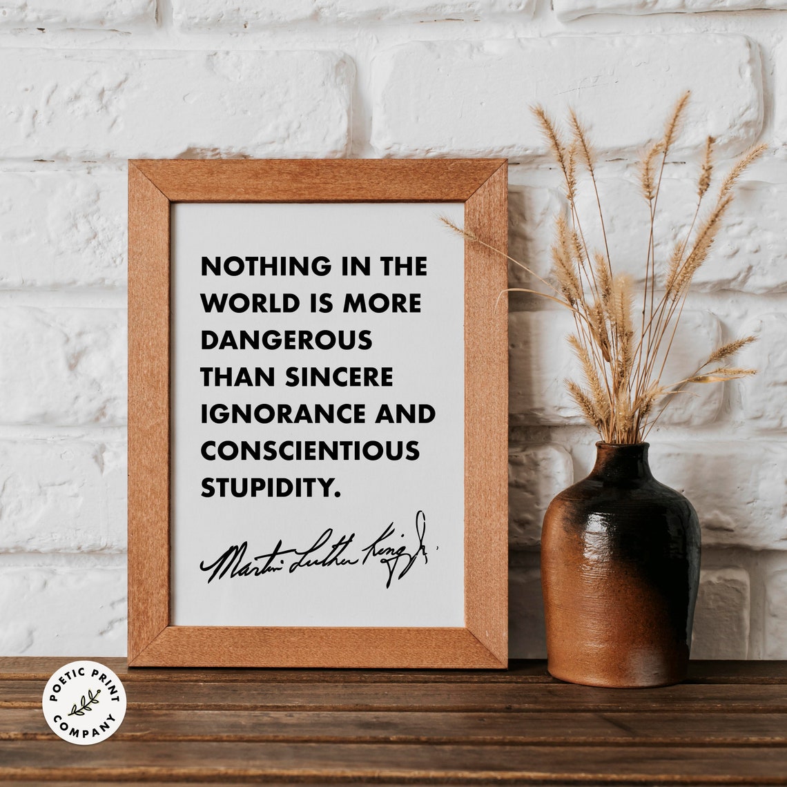 Martin Luther King Jr Sincere Ignorance Minimalist Black White Poster - Image 2