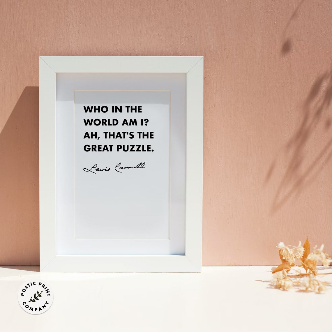 Lewis Carroll Great Puzzle Minimalist Black White Nursery Quote Poster - Image 4