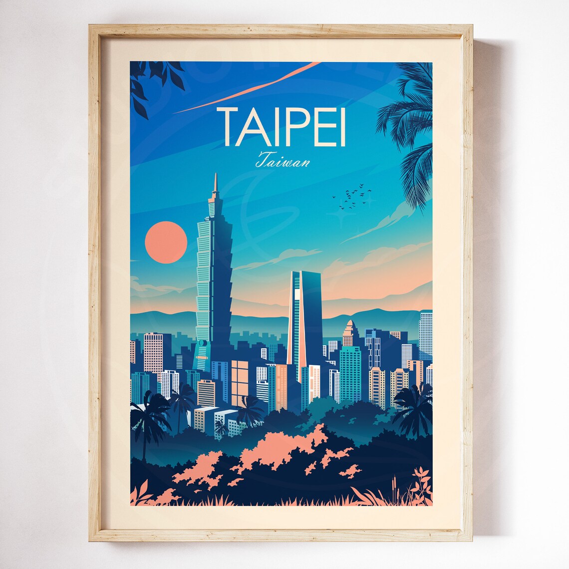 Taipei Taiwan Traditional Travel Poster, Asia Print - Image 3