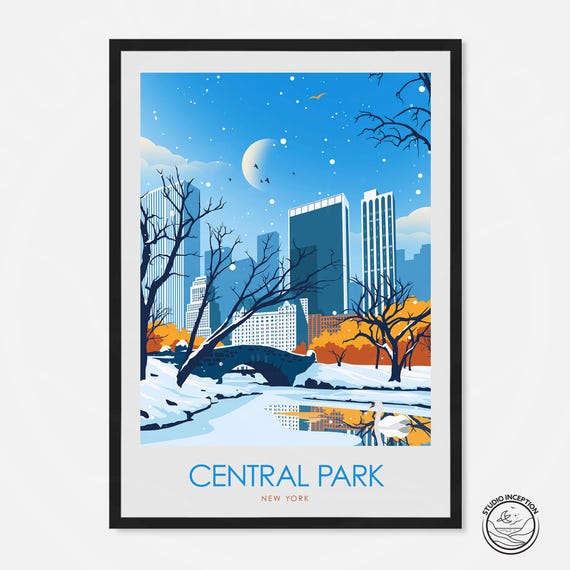 New York Central Park in Winter Art Print