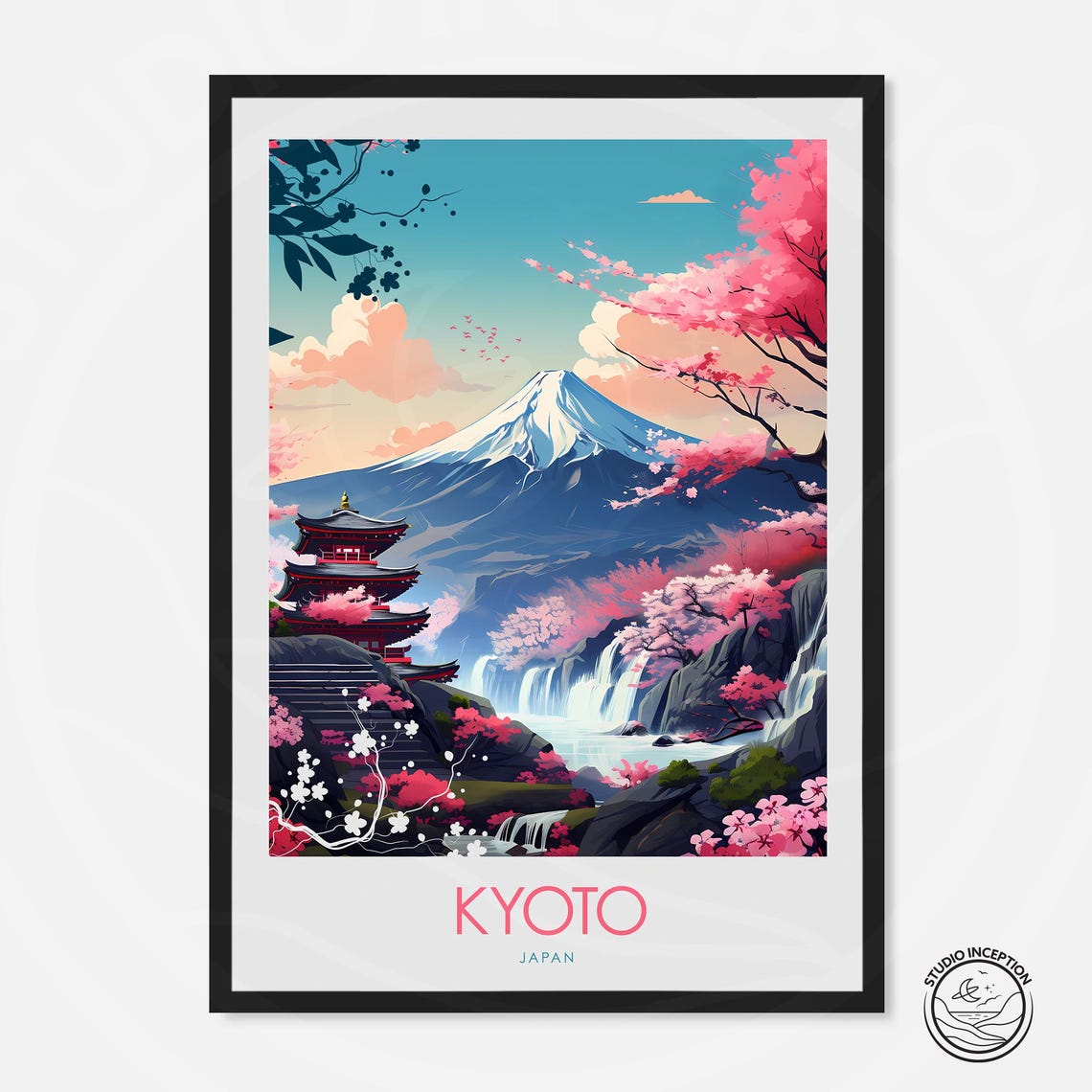 Kyoto Print Japan Travel Poster Japanese Wall Art Travel Gift Kyoto Home Decor Kyoto Travel Print Kyoto Illustration Custom Art Gift