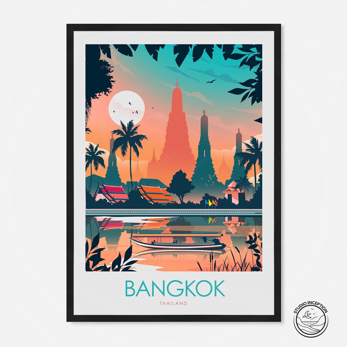 Bangkok Travel Poster, Thailand Travel Print