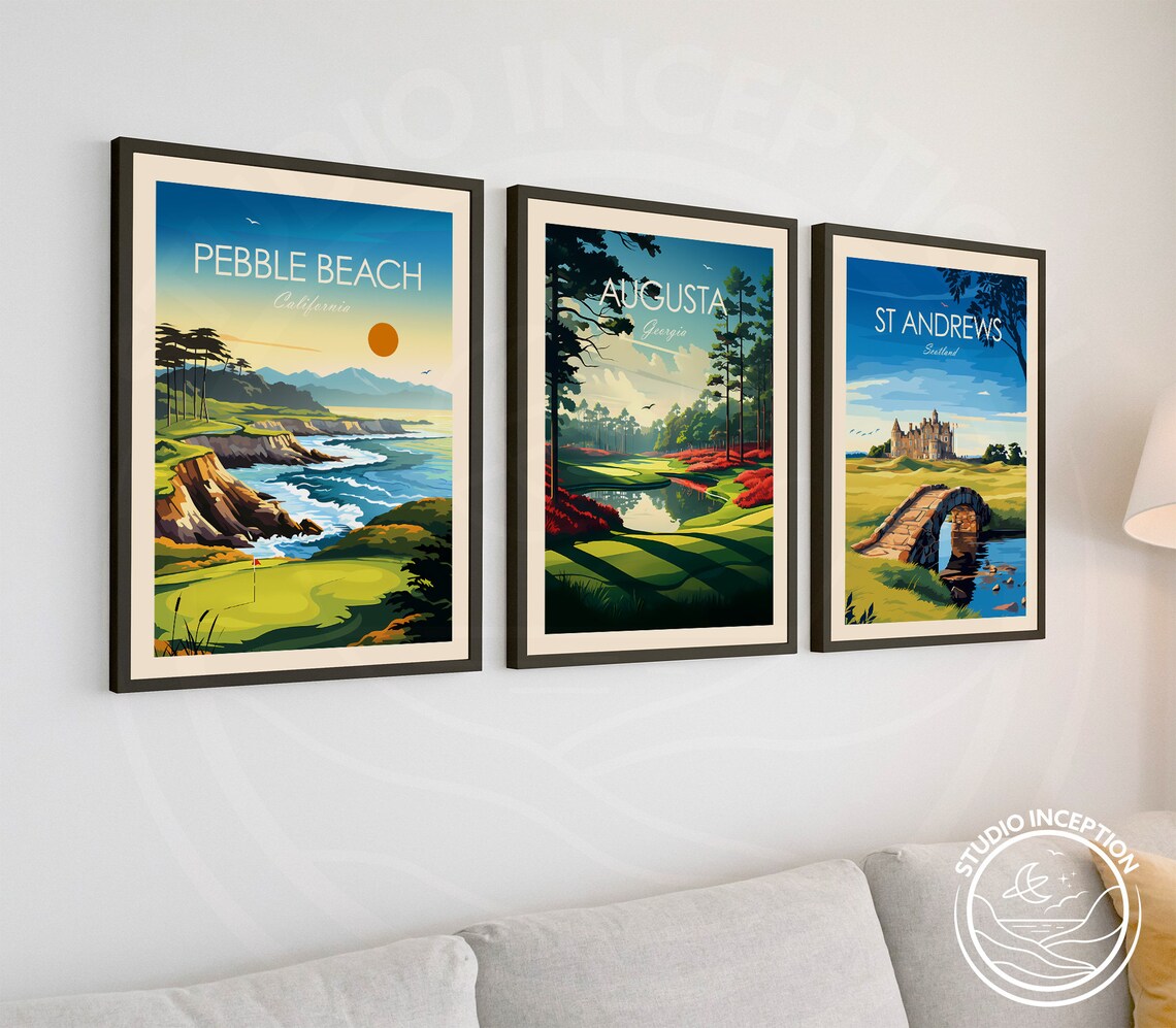 Pebble Beach Golf Club Travel Poster, California Golf - Image 3