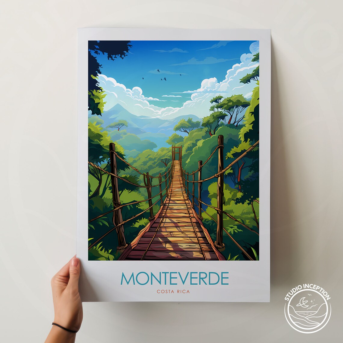 Monteverde Travel Poster, Costa Rica Cloud Forest - Image 2
