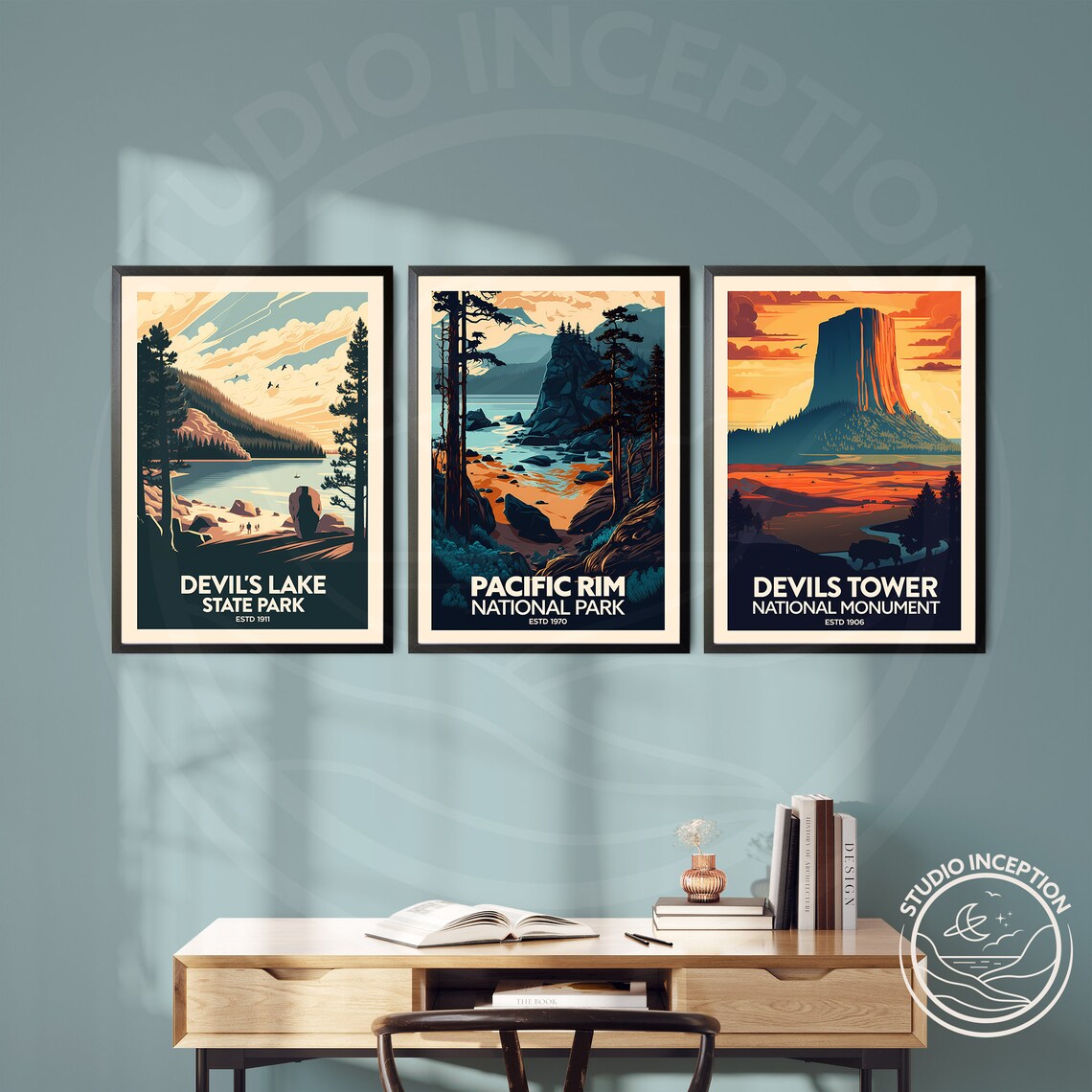 Pacific Rim National Park Estd 1970 Rocky Coastline Hiking Travel Poster - Image 2