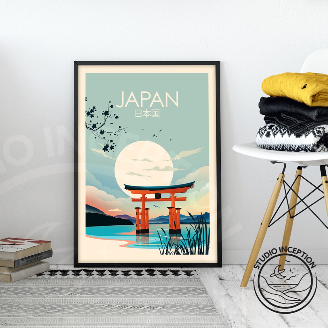 Japan Travel Poster Print, Traditional Style Torii Gate - Image 2