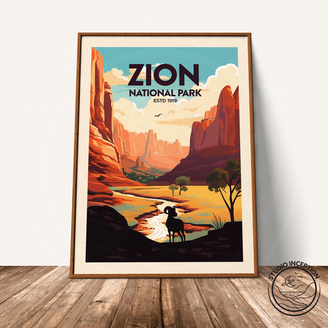 Zion National Park Travel Poster, National Park Gift - Image 3