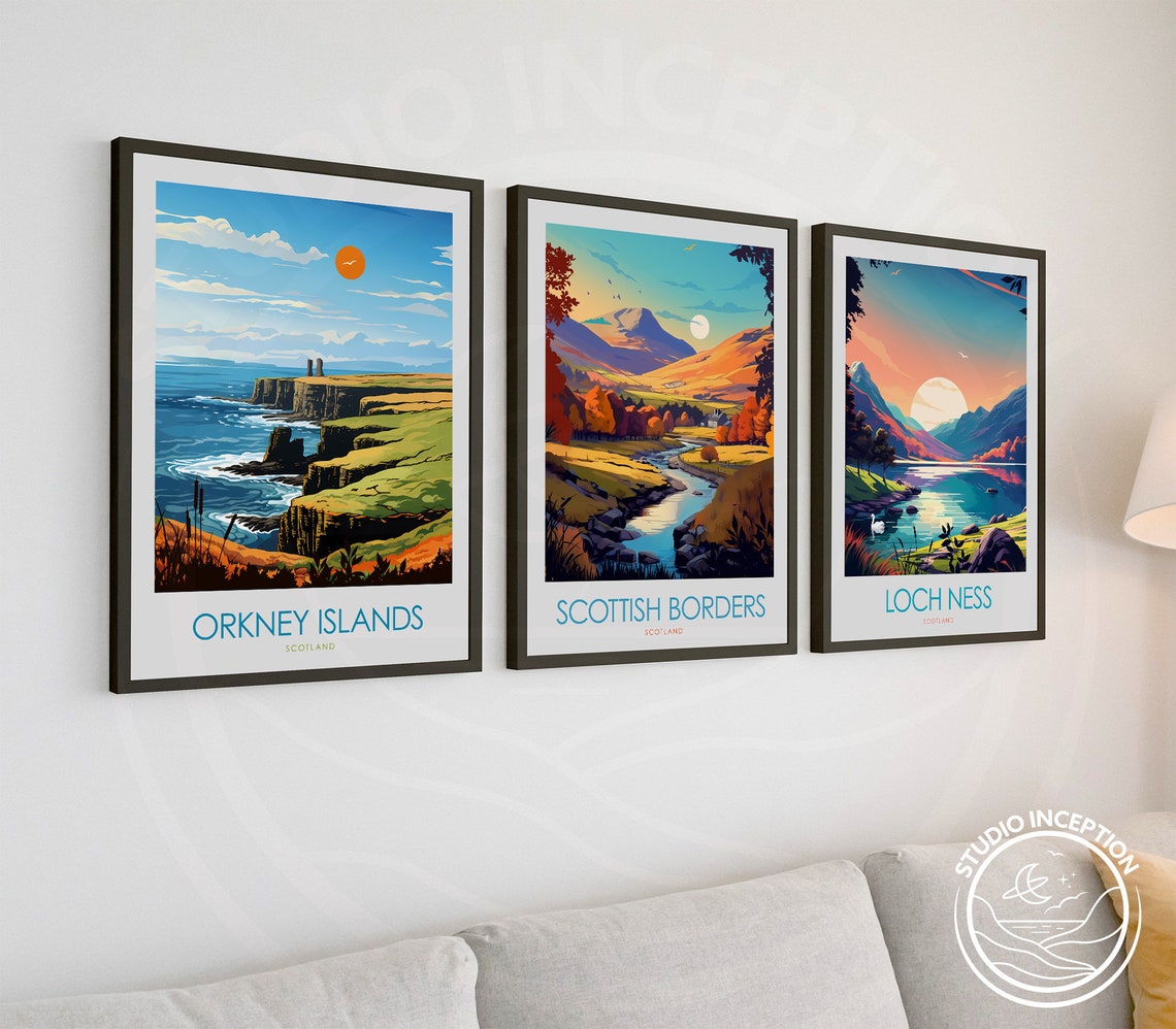 Orkney Islands Scotland Sea Cliffs Sunset Coastal Landscape Poster - Image 2