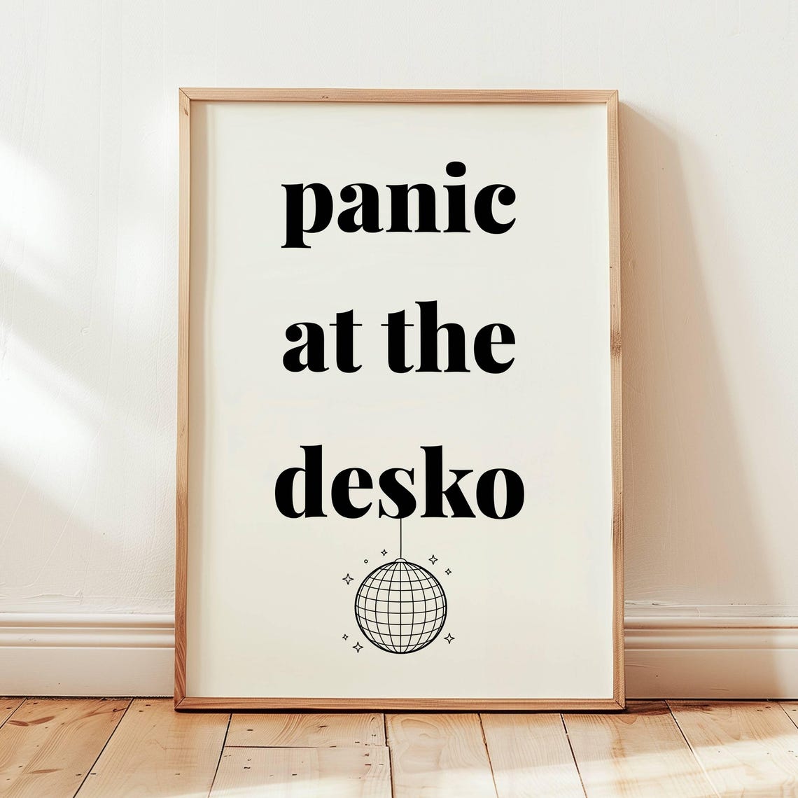 Panic At The Desko Print Cubicle Decor Funny Office Wall Art Home Desk Mental Health