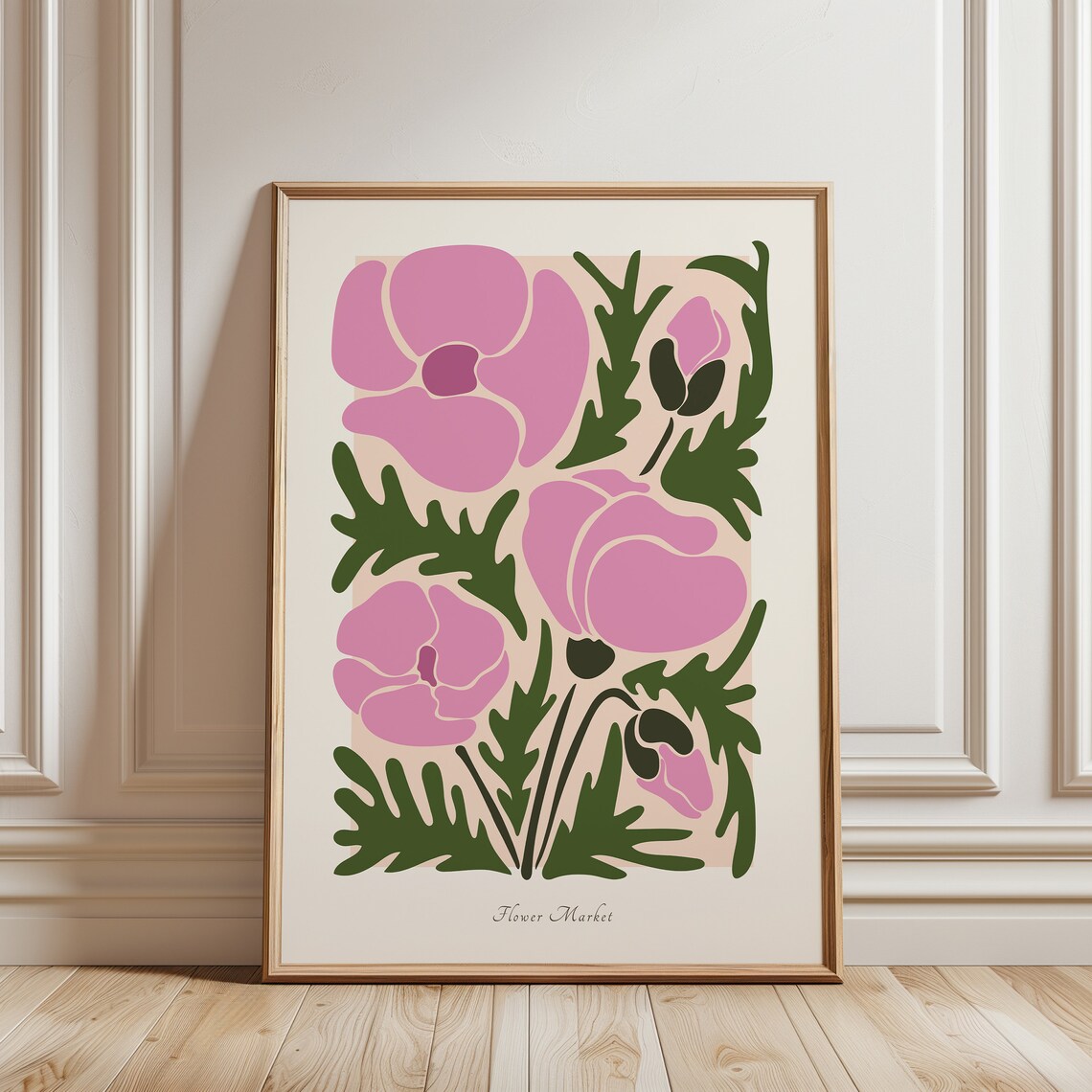 Matisse Retro Flower Poster, Boho Botanical Decor