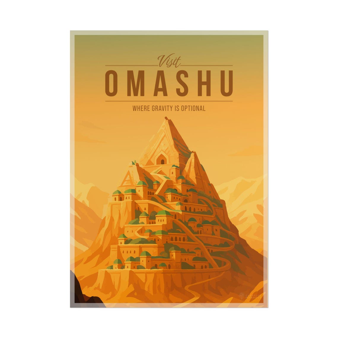 Visit Omashu Avatar Earth Kingdom Mountain City Travel Poster