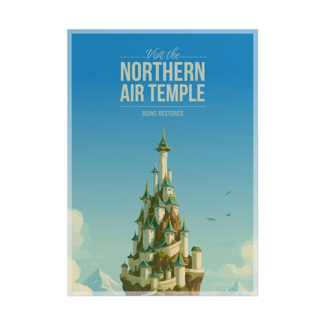 Visit Northern Air Temple Mountain Fantasy Travel Movie Poster
