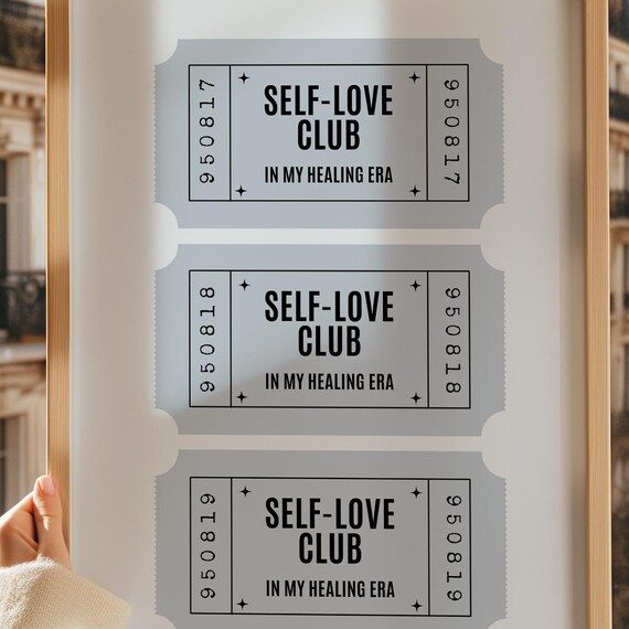 Selflove Club In My Healing Era Wall Art Positive Affirmation Girl Room Decor Motivational Dorm Bedroom