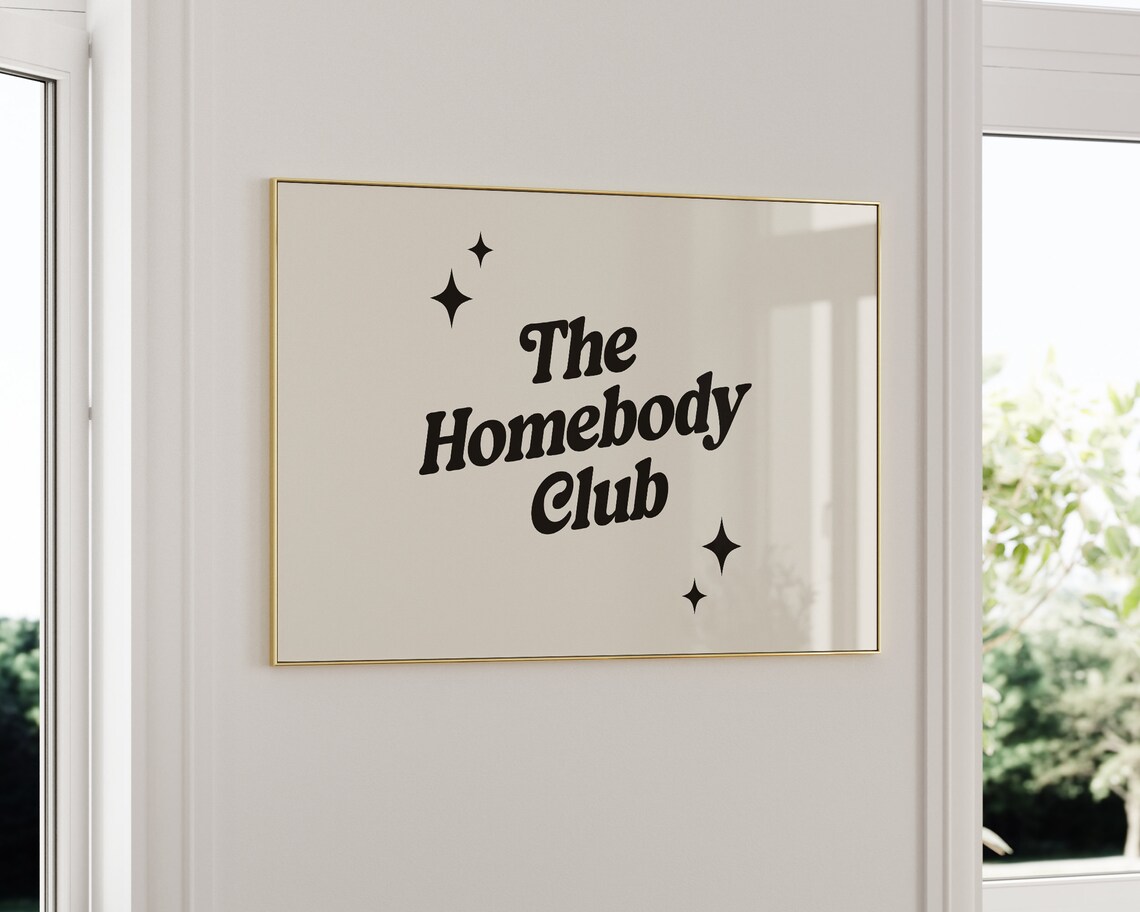 The Homebody Club Retro Script Typography Sparkle Quote Poster - Image 3