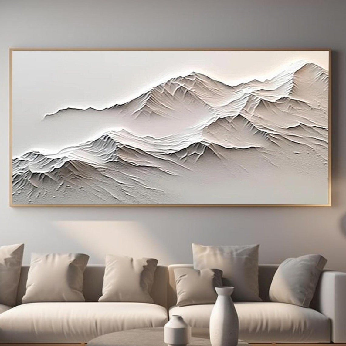 Original Baishan Painting Abstract 3d Acrylic Mountain Oil Painting White Snow Mountain Painting Home Wall Art Decoration - Image 4