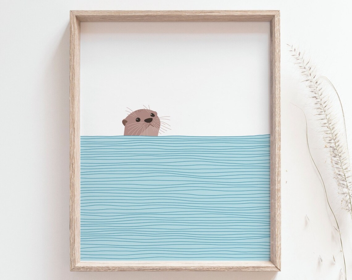 River Otter Poster, Mountain Nursery Wall Art Print - Image 3