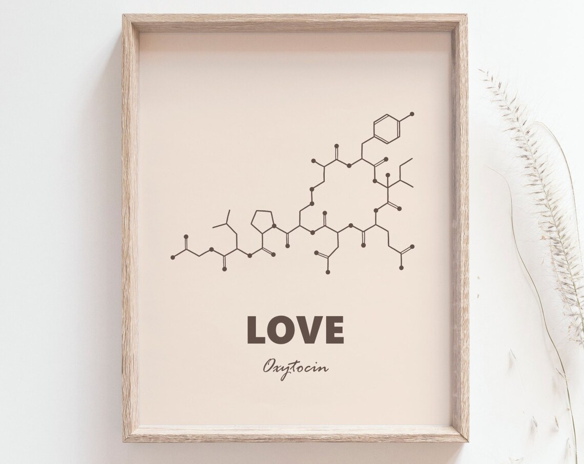 Love Molecule Print, Minimalist Chemistry Poster