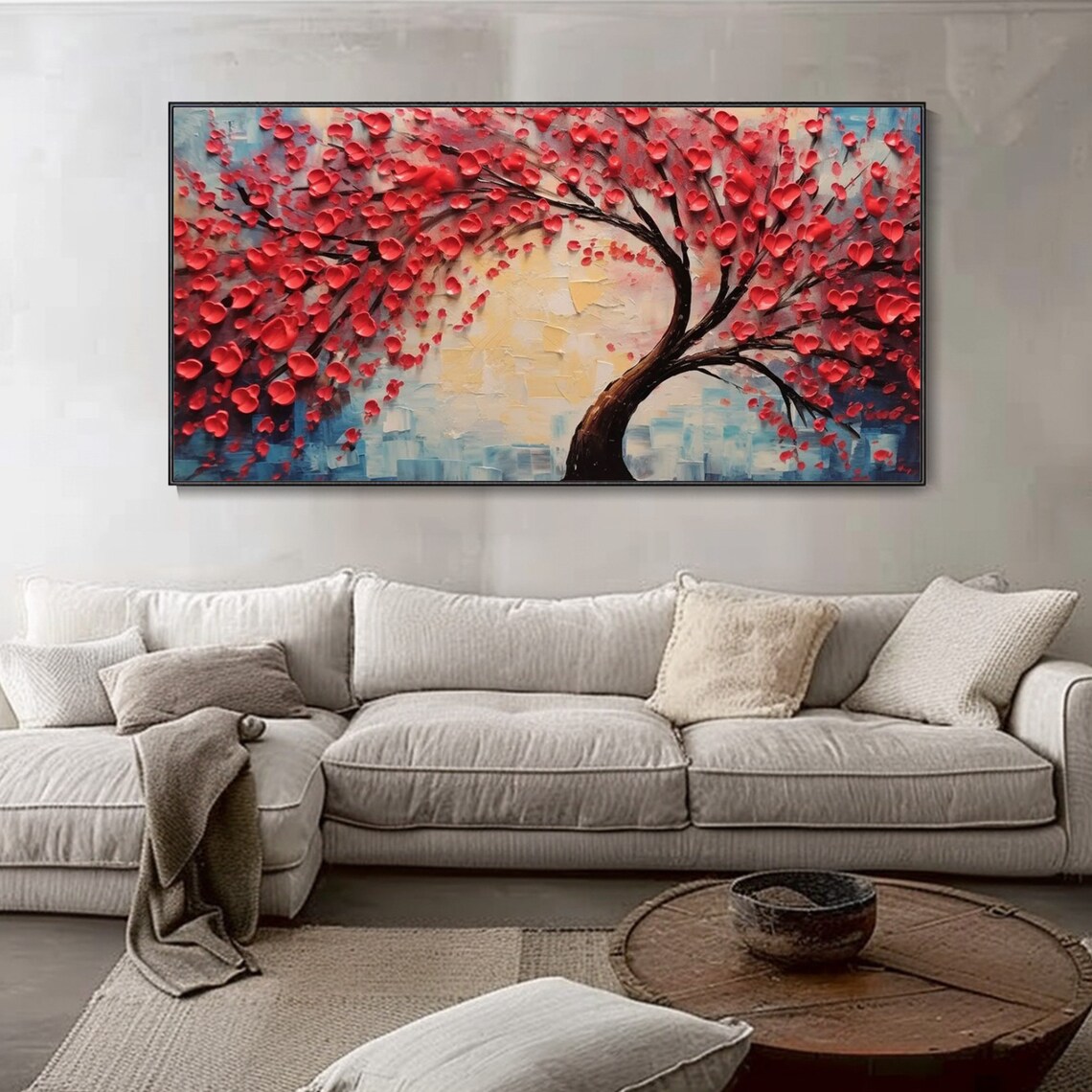 Red Tree Abstract Landscape, Modern Art Print - Image 3