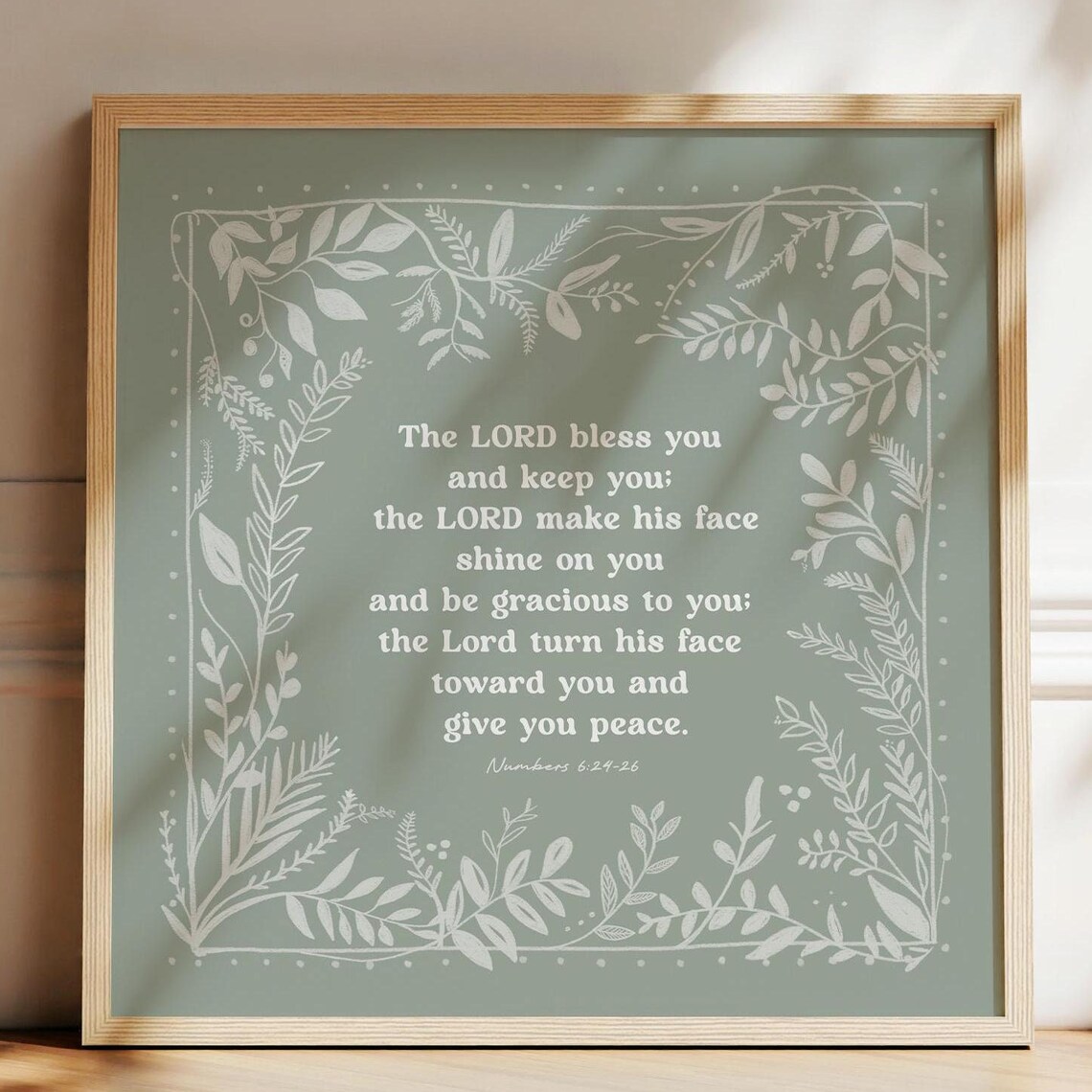 Numbers 6:24 Scripture Art Print, Christian Nursery