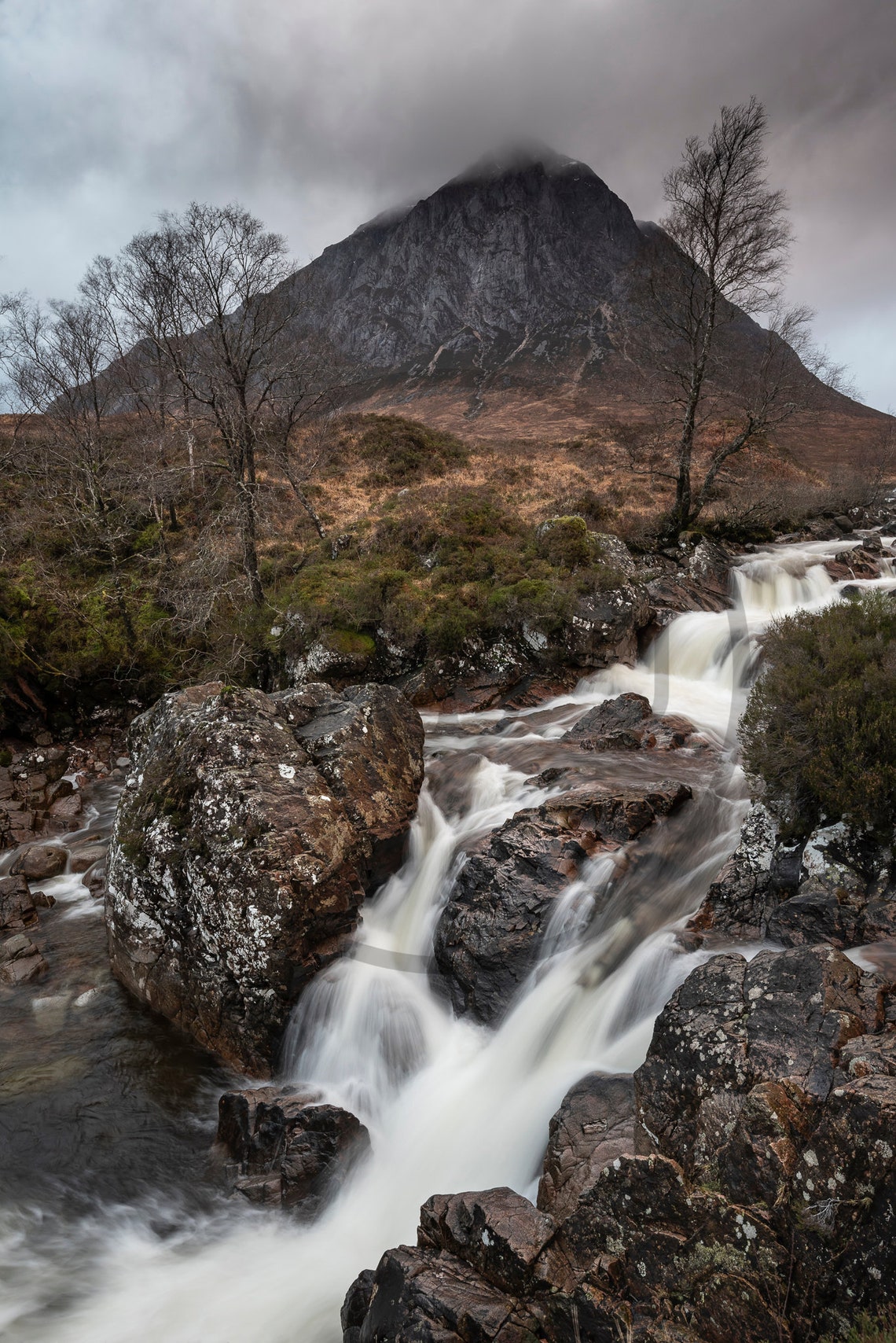 Buachaille Etive Mor Glencoe Stream Waterfall And Munro Peaks Poster - Image 3