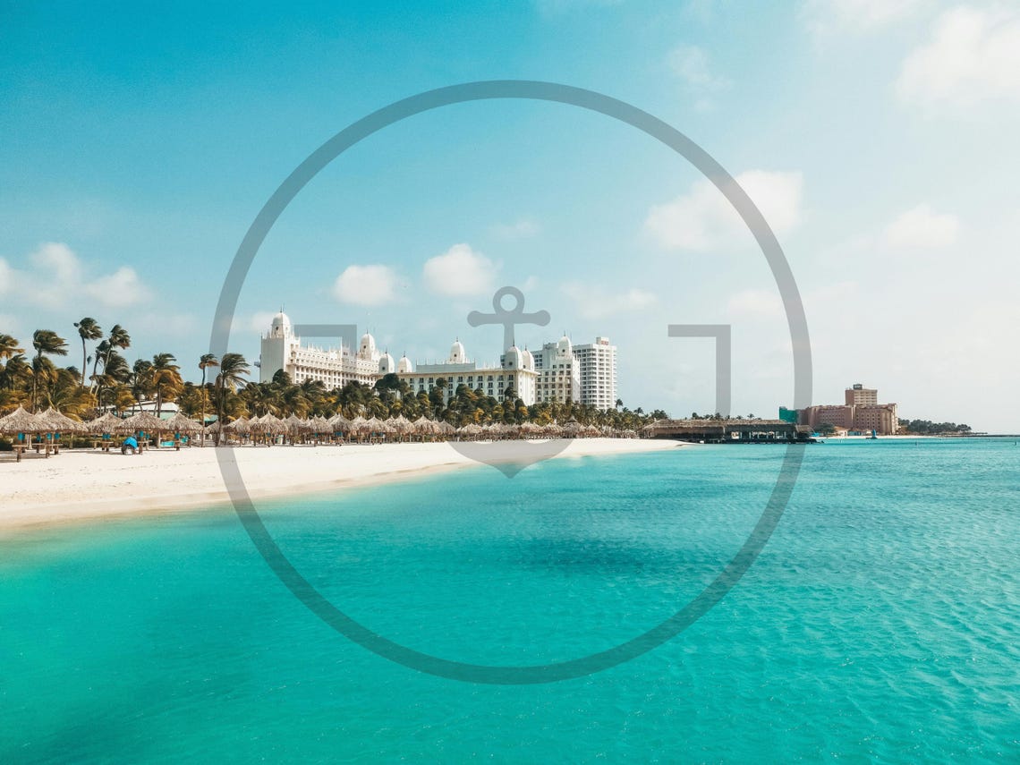 Tropical Resort Beach White Sand Palms Turquoise Lagoon Poster - Image 3