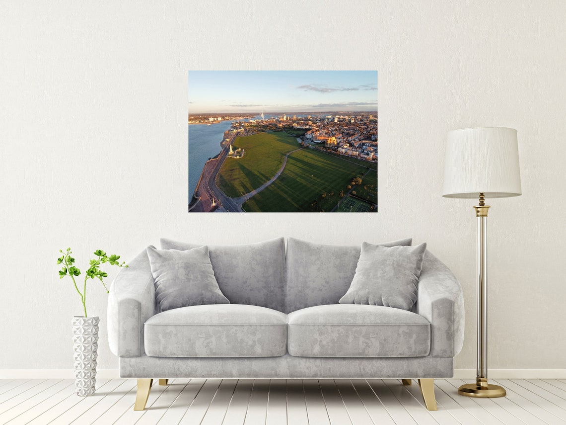 Southsea Common Portsmouth Sunset Aerial Seafront View Poster - Image 2