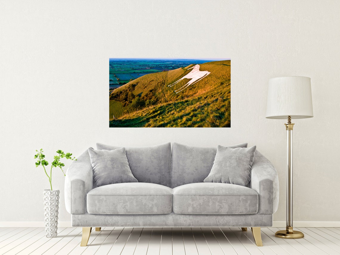 Westbury White Horse Wiltshire Chalk Hill Figure Sunset Poster - Image 2