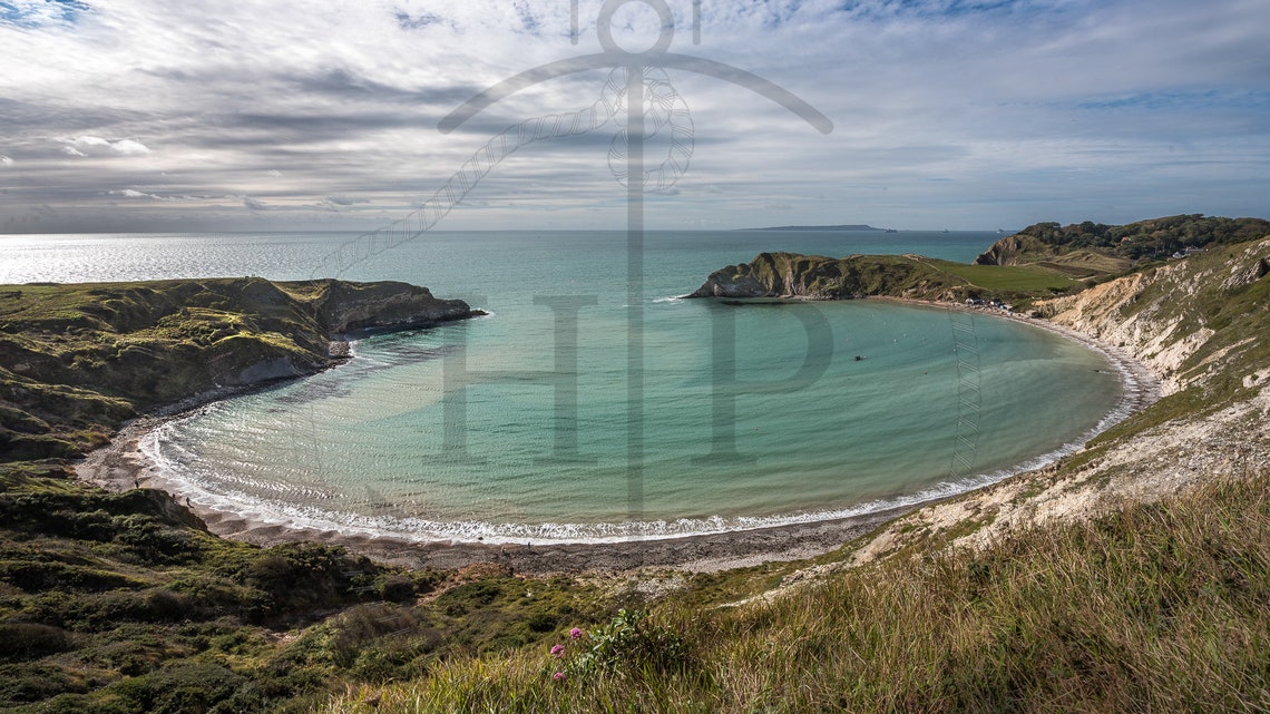 Lulworth Cove Dorset Perfect Circular Bay Turquoise Sea Poster - Image 3
