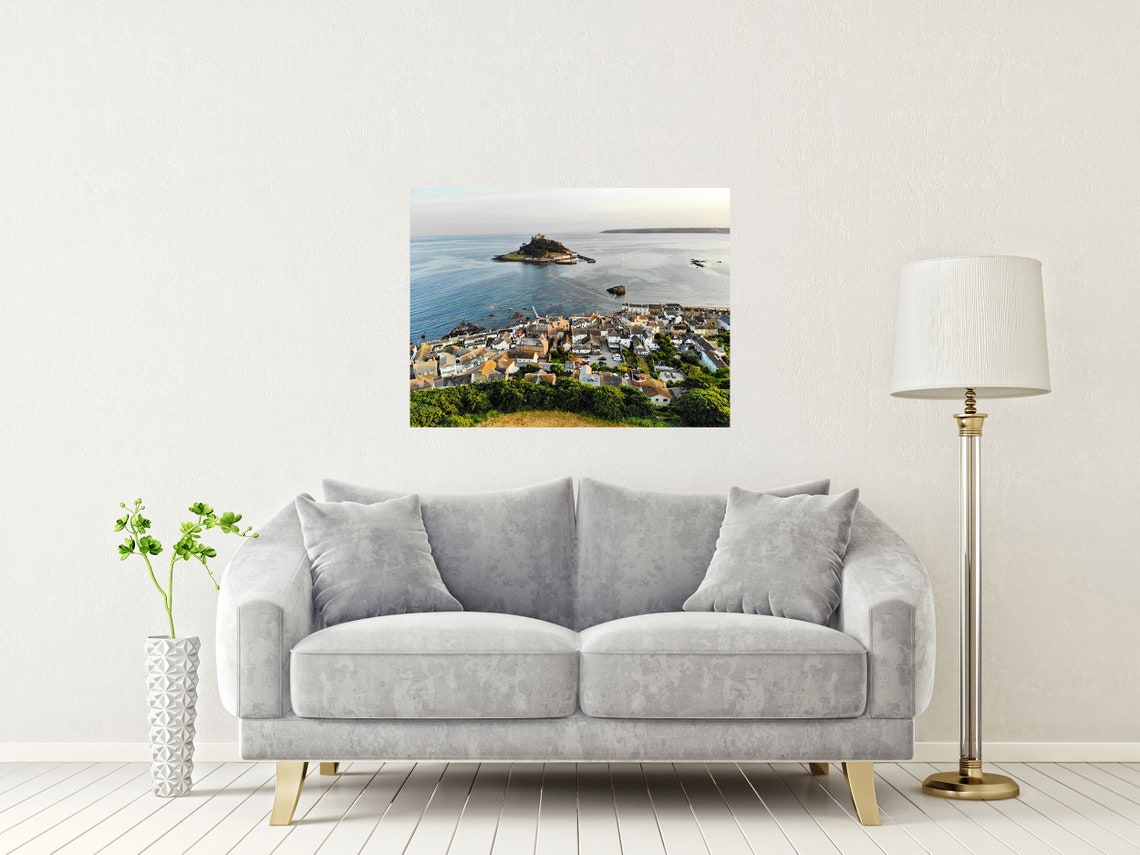 Marazion With St Michaels Mount Cornwall Coast Aerial Poster - Image 2