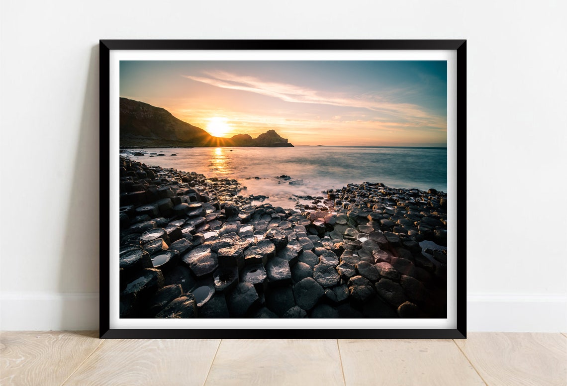 Giant's Causeway Basalt Stones Northern Ireland Sunset Poster