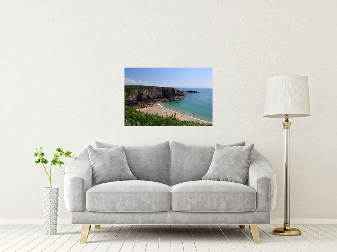 Caerfai Beach St Davids Pembrokeshire Wales Turquoise Cove Print - Image 2