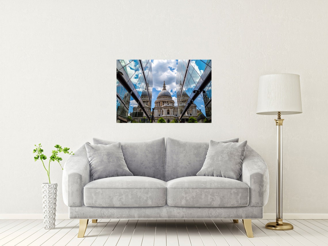 Saint Pauls Cathedral Reflected In Glass Buildings London Poster - Image 2