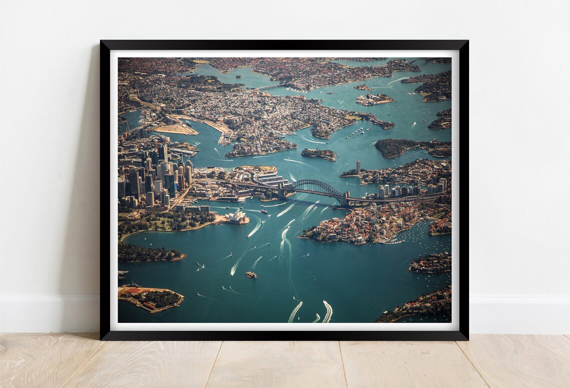 Sydney Harbour Bridge Opera House And City Aerial Photo Poster