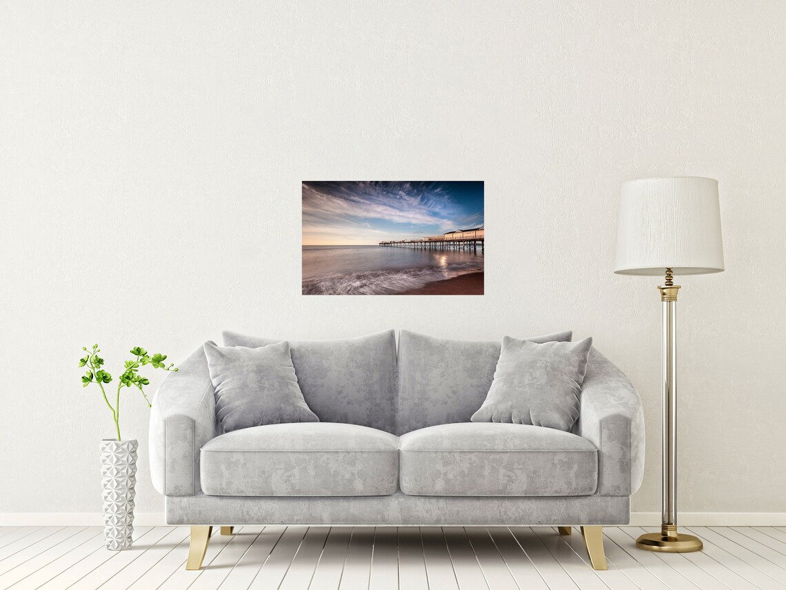 Teignmouth Victorian Grand Pier Stretching Over Calm Sea Devon Poster - Image 2