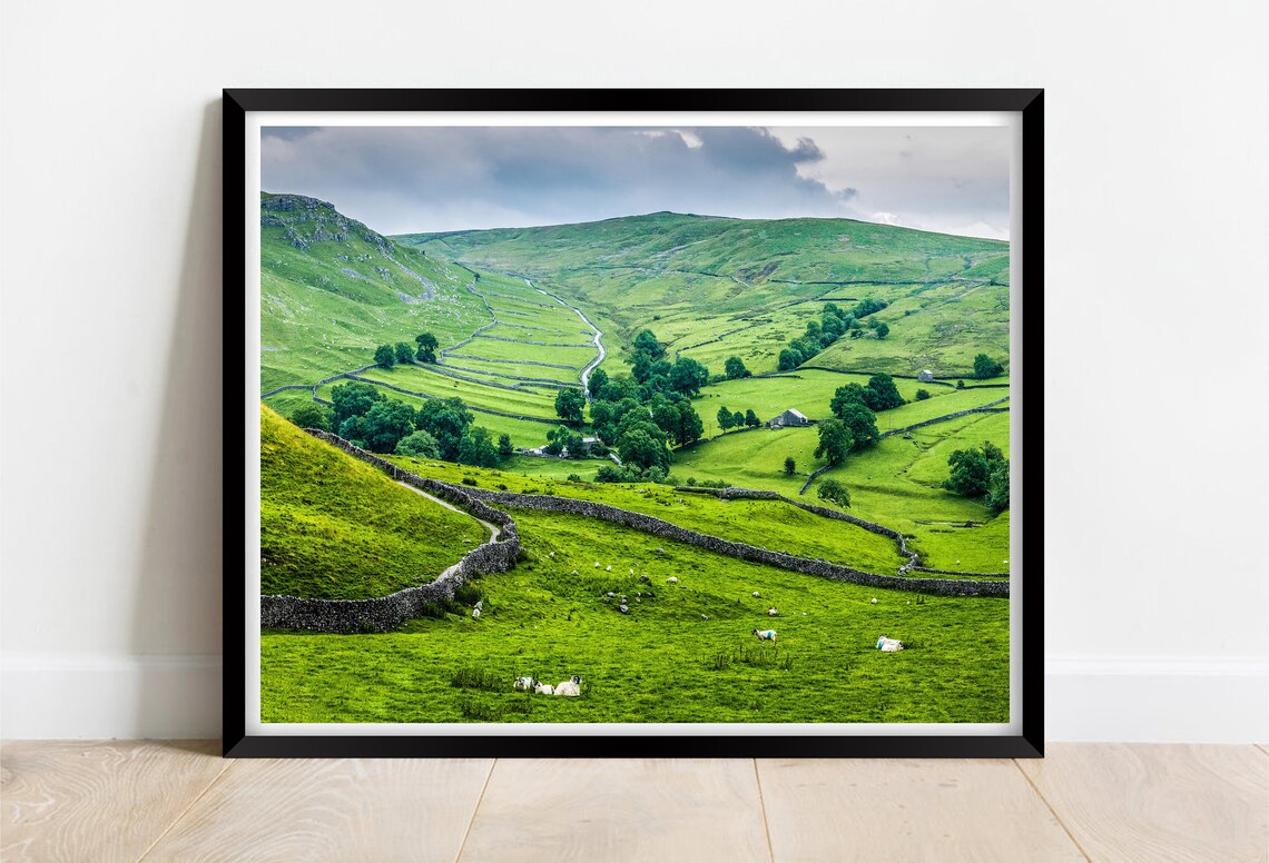 Yorkshire Dales Countryside Travel Poster, England