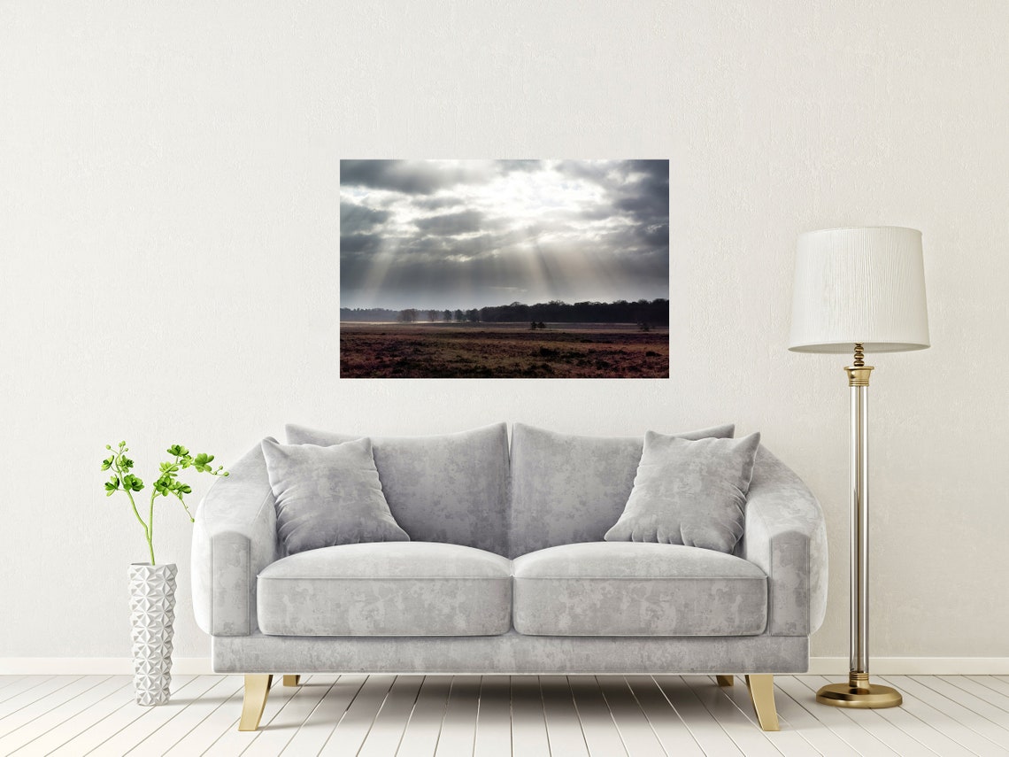 New Forest Hampshire Light Rays Through Clouds Dramatic Sky Poster - Image 2