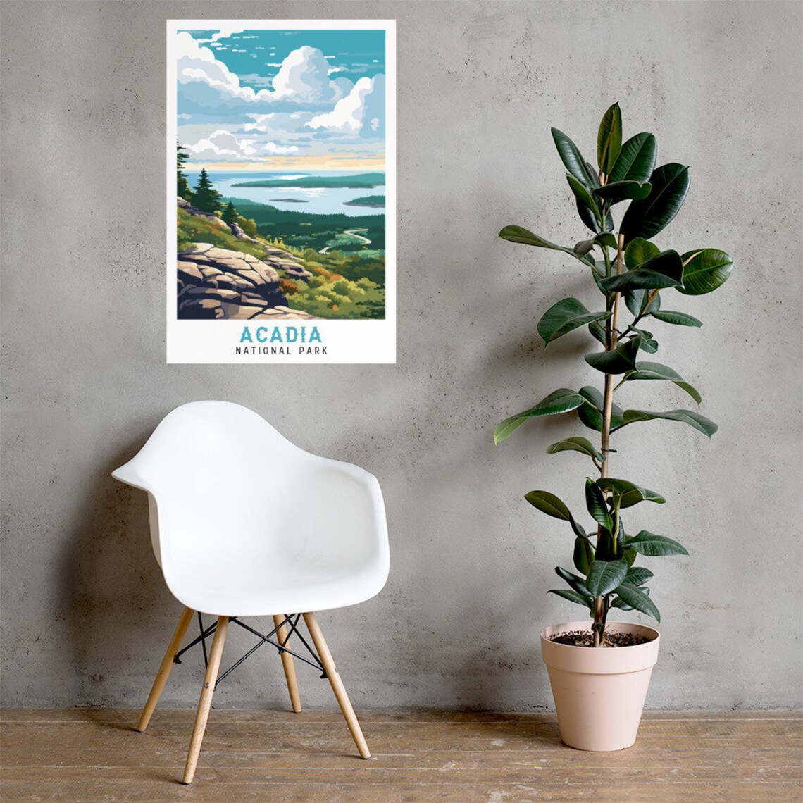 Acadia National Park Maine Rocky Coast Islands Vintage Poster - Image 2